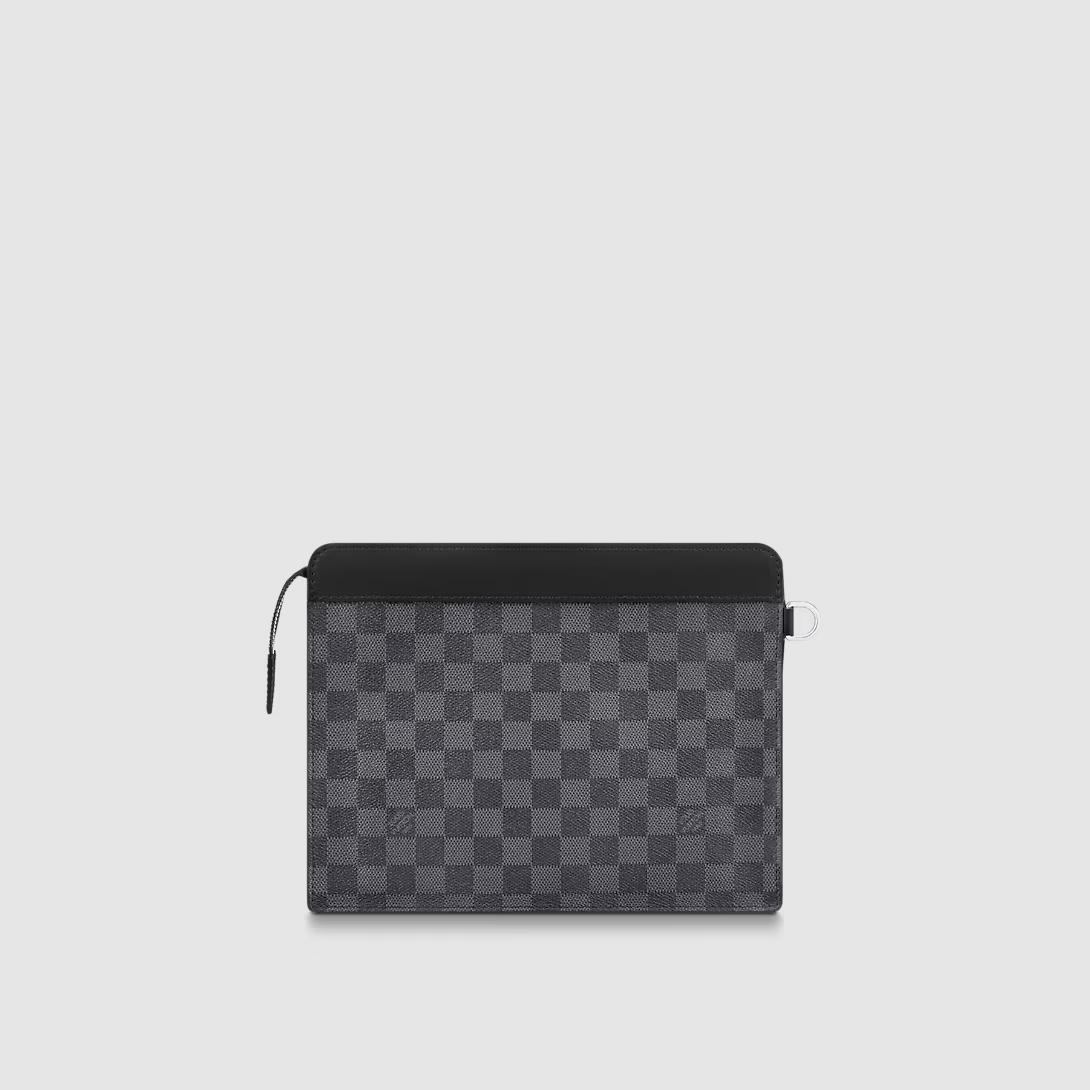 Túi Louis Vuitton Standing Pouch Nam Xám